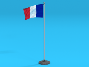 low poly seamless animated france flag 3D Model
