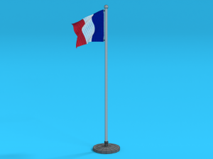 low poly seamless animated france flag 3D Model