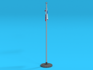 low poly seamless animated france flag 3D Model