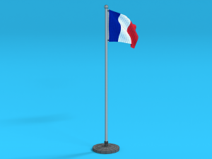 low poly seamless animated france flag 3D Model