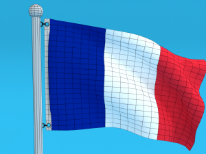 low poly seamless animated france flag 3D Model