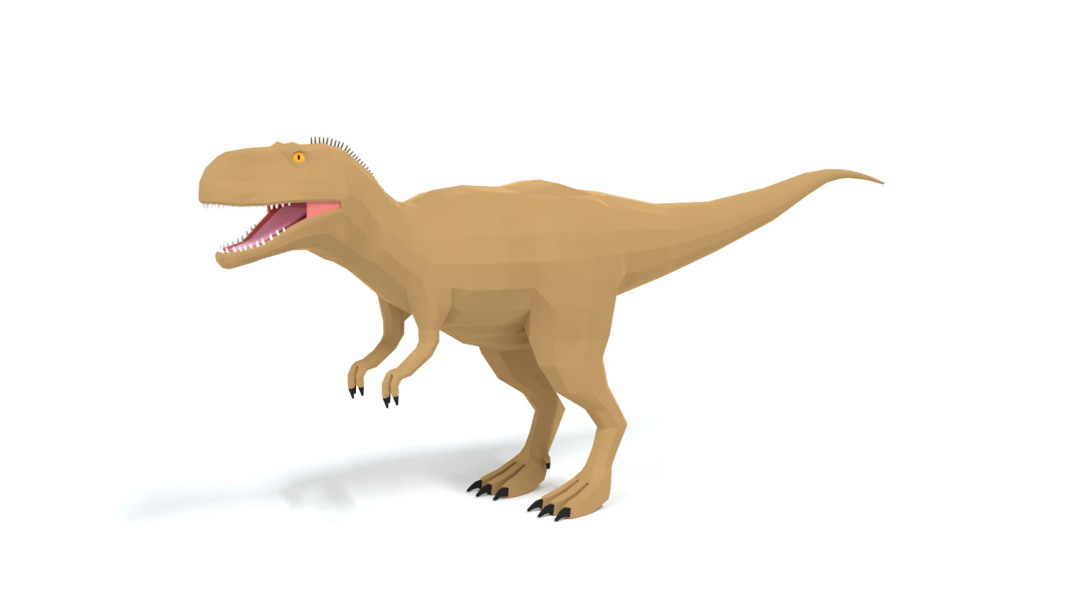 low poly cartoon abelisaurus dinosaur 3D Model .c4d .max .obj .3ds .fbx .stl .blend 