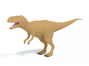 low poly cartoon abelisaurus dinosaur 3D Model