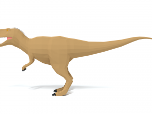 low poly cartoon abelisaurus dinosaur 3D Model