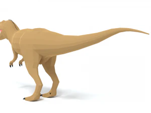 low poly cartoon abelisaurus dinosaur 3D Model