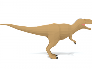 low poly cartoon abelisaurus dinosaur 3D Model