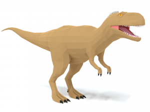low poly cartoon abelisaurus dinosaur 3D Model