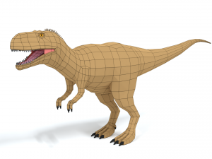low poly cartoon abelisaurus dinosaur 3D Model