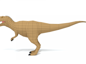 low poly cartoon abelisaurus dinosaur 3D Model