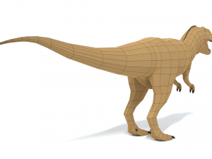 low poly cartoon abelisaurus dinosaur 3D Model
