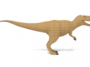 low poly cartoon abelisaurus dinosaur 3D Model
