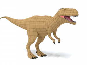 low poly cartoon abelisaurus dinosaur 3D Model