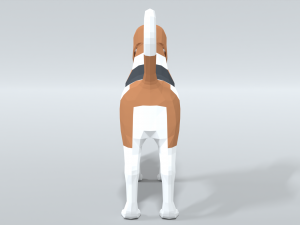 low poly cartoon beagle dog Model 3D