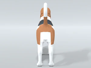 low poly cartoon beagle dog 3D Model