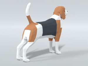 low poly cartoon beagle dog Model 3D