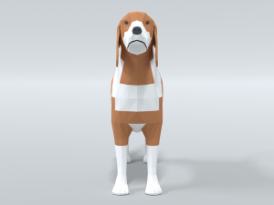 low poly cartoon beagle dog Model 3D