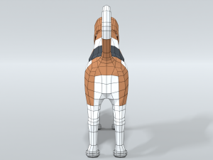 low poly cartoon beagle dog Model 3D