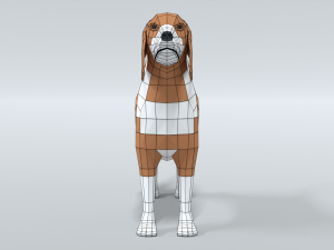 low poly cartoon beagle dog Model 3D