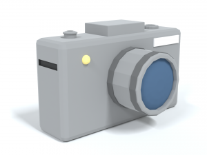 low poly cartoon photo camera 3D Models