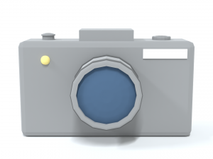low poly cartoon photo camera 3D Model