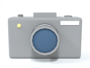 low poly cartoon photo camera 3D Model