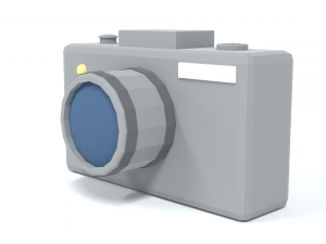 low poly cartoon photo camera 3D Model