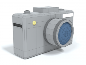 low poly cartoon photo camera 3D Model