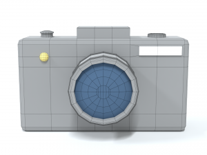 low poly cartoon photo camera 3D Model