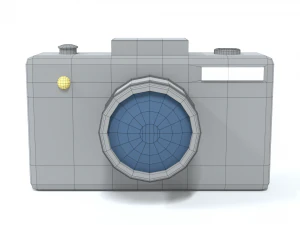 low poly cartoon photo camera 3D Model
