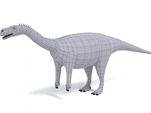 low poly cartoon aardonyx dinosaur 3D Model