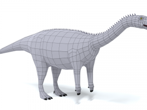 low poly cartoon aardonyx dinosaur 3D Model
