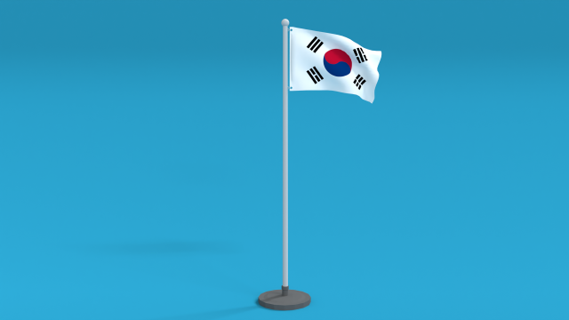 low poly seamless animated south korea flag 3D Модель .c4d .max .obj .3ds .fbx .stl .blend