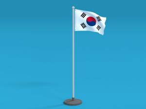 low poly seamless animated south korea flag 3D मॉडल