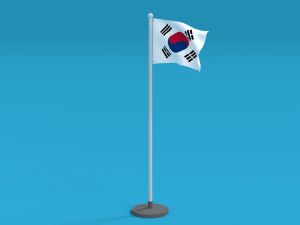 low poly seamless animated south korea flag 3D Модель