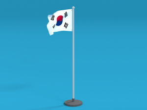 low poly seamless animated south korea flag 3D Модель