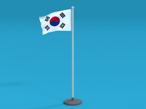 low poly seamless animated south korea flag 3D Модель