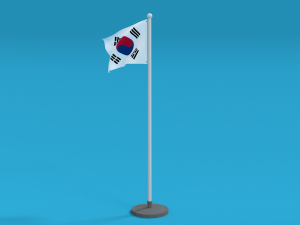 low poly seamless animated south korea flag 3D Модель