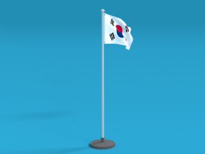low poly seamless animated south korea flag 3D Модель