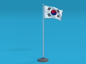 low poly seamless animated south korea flag 3D Модель