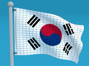 low poly seamless animated south korea flag 3D Модель
