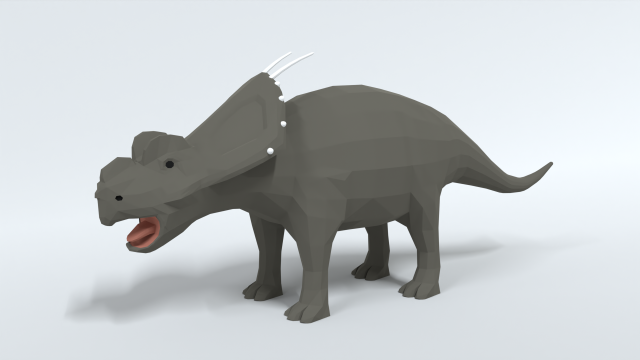 low poly cartoon achelousaurus dinosaur Model 3D .c4d .max .obj .3ds .fbx .stl .blend 