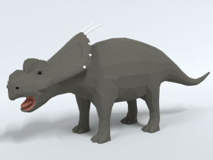 low poly cartoon achelousaurus dinosaur 3D Model