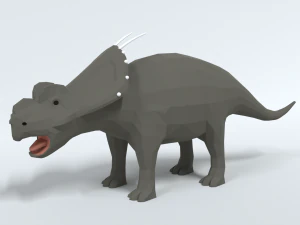 dinosauro achelousaurus cartoon low poly Modello 3D