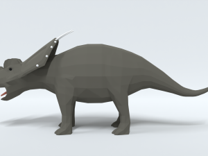 low poly cartoon achelousaurus dinosaur Model 3D