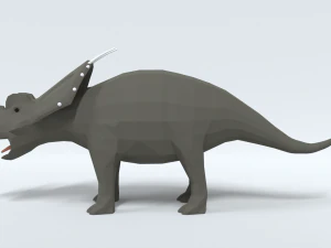 low poly cartoon achelousaurus dinosaur 3D Model