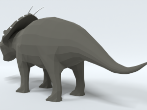 low poly cartoon achelousaurus dinosaur Model 3D