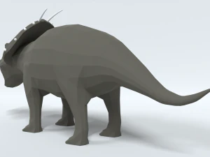 low poly cartoon achelousaurus dinosaur 3D Model
