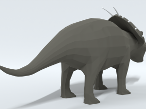 low poly cartoon achelousaurus dinosaur Model 3D