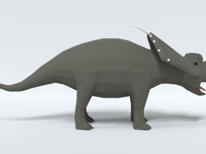 low poly cartoon achelousaurus dinosaur Model 3D