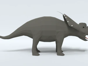 low poly cartoon achelousaurus dinosaur 3D Model